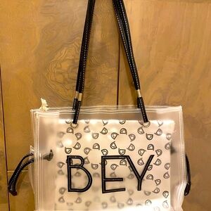 Transparent Tote Bag with Black Accents